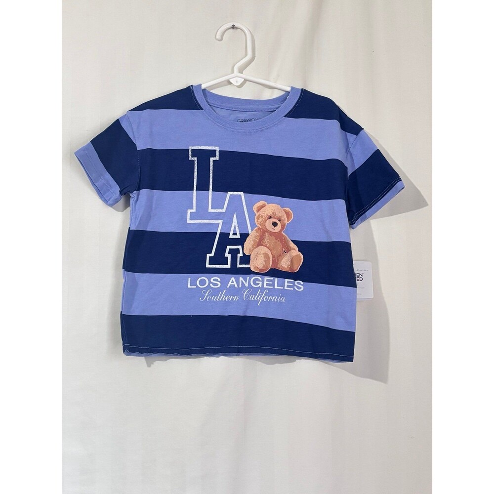 Grayson Mini Toddler Girls LA Teddy Bear Striped T-Shirt 5T NWT Unisex